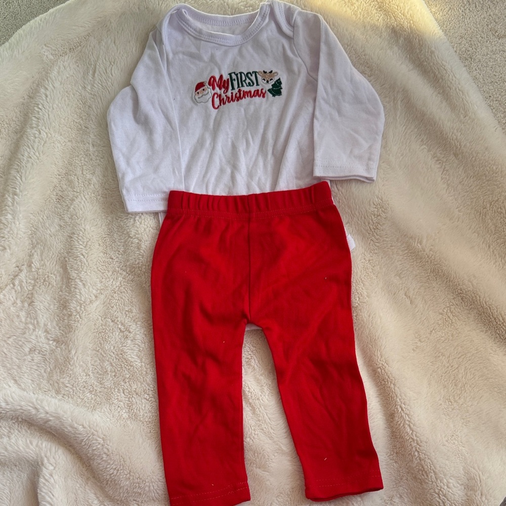 Festive Baby Outfit with Red Pants